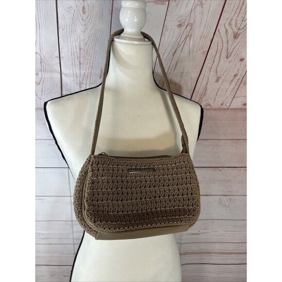 Frankie & Johnnie Small Shoulder Bag Purse Brown BOHO 8" Croquet built in Wallet - Picture 2 of 10